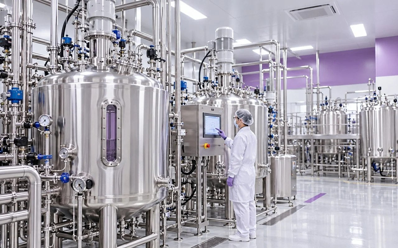 Representative controlled yeast fermentation production area.